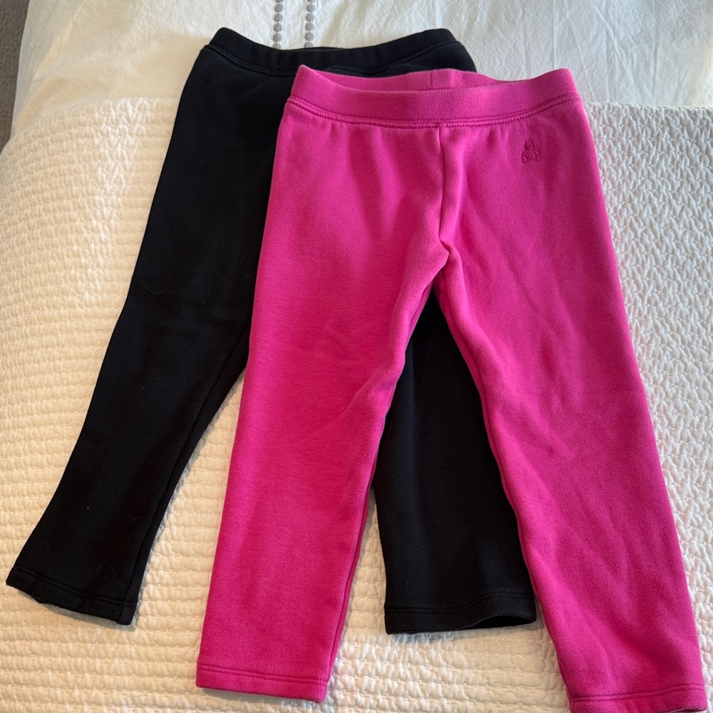 GAP Kids Pink and Black Fleece Lined Leggings size 4